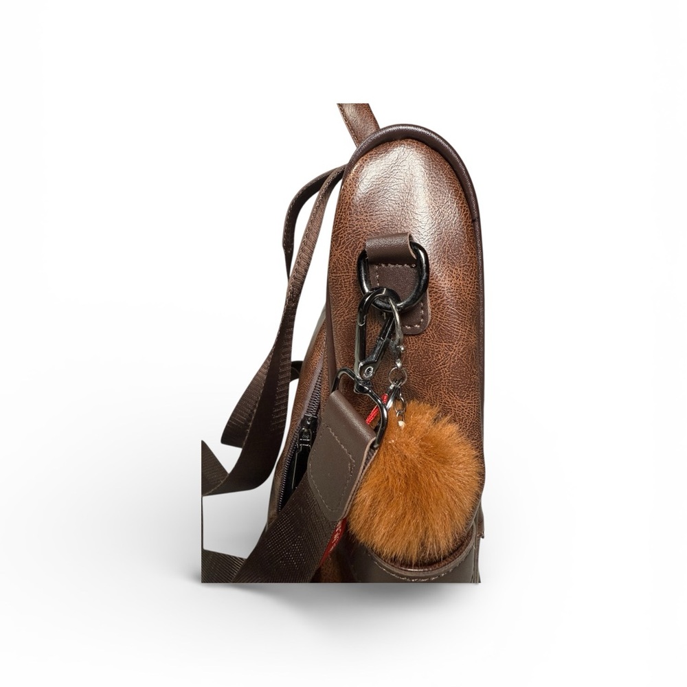 Cheruty Brown Women's Faux Leather Backpack - Picture 6 of 9